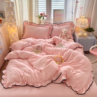 Parure de lit double sur mesure, couleur personnalisée, collection de literie de luxe, housse de couette à volants, ensemble de literie