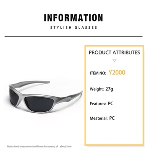 Lunettes de soleil Y2K pour hommes et femmes, protection UV, tendances 2026, lunettes personnalisées - Product Image 4