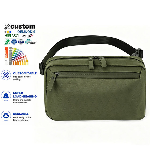 Custom Single Shoulder Bag Large Multi Pocket Crossbody Fanny Pack Detachable Strap Travel Organizer Waist Bag for Business Trip
