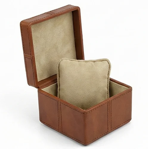 Boîte à montres en cuir - Luxe, classique, moderne, avec fermeture supérieure, durable, portable, légère, à compartiment unique pour le rangement des montres - Product Image 4
