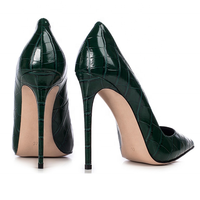 Fournisseur de chaussures en Chine, talons hauts en similicuir croco pour femmes