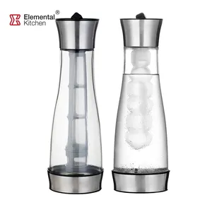 Sino glass 1000ml coffee maker clear glass water jug beer pitcher for drinks with infuser