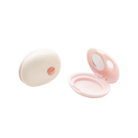 Miroir ovale 4G recyclable vide en ABS pour fard à joues en poudre libre, emballage cosmétique compact, logo personnalisé, sérigraphie