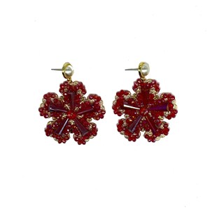 Orecchini di perline fatti a mano da donna orecchini di perle d'oro esagerate orecchini di <span class=keywords><strong>cristallo</strong></span> con fiocco di neve con strass - Product Image 4