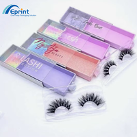 Boîtes à cils en stock, boîte tiroir pour cosmétiques, boîte en papier coulissante avec fenêtre PVC, logo imprimé personnalisable, faux cils