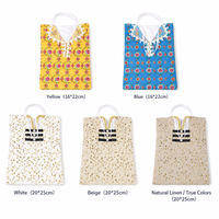 Sac fourre-tout en tissu imprimé floral, sac à main réutilisable de style ethnique avec bouton en dentelle pour cadeaux de mariage et de fête