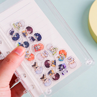 Cuaderno Acrílico Transparente A5 A7, Diario Portátil DIY con Porta Tarjetas, Personalizable, Regalo de Anime Otaku para Estudiantes