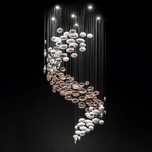 Tùy Chỉnh Ánh Sáng Trắng Ấm AC Powered Khách Sạn Sảnh Trứng Đèn Chùm Phi Tiêu Chuẩn Cát Bảng Biệt Thự Cầu Thang Mặt Dây Chuyền Ánh Sáng Nhà Máy - Product Image 1