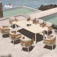 Artie veranda yemek sandalyesi tik istiflenebilir açık restoran mobilya açık otel kol sandalyeler bahçe mobilyaları