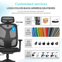 Chaise de bureau pivotante à dossier haut avec support lombaire 2D en mousse moulée par injection, fabriquée à Foshan