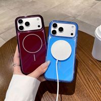 Coque de téléphone magnétique rouge cerise tendance 2027 avec dos en acrylique pour iPhone 18 17 16 15 14 13 12 11 Pro Max