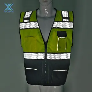 LX EN20471 Waistcoat Safety Vest High Quality Reflective Safety Industrial Safety Vest Construction Vest With Logo