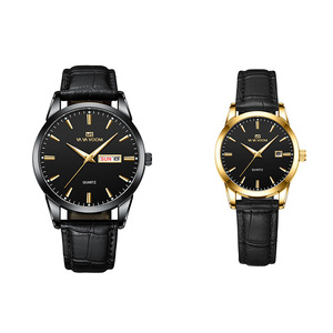 <span class=keywords><strong>Montre</strong></span> couple homme et <span class=keywords><strong>femme</strong></span>, <span class=keywords><strong>montre</strong></span> à quartz, boîtier en alliage, <span class=keywords><strong>bracelet</strong></span> en <span class=keywords><strong>cuir</strong></span>, cadran rond avec date, nouveau style tendance - Product Image 3