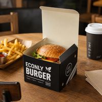 Boîte à hamburgers à fixation rapide professionnelle, facile à assembler, accélère les flux de travail d'emballage dans les cuisines de restaurants à service rapide et très fréquentés