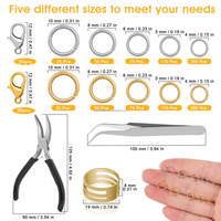 Kit de fournitures pour la fabrication de bijoux, anneaux ouverts, fermoirs mousquetons avec pinces et pincettes pour la création de bijoux faits main DIY