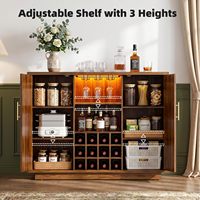 Meuble Bar Moderne pour Vin et Café avec Étagères à Vin et à Verres, Buffet avec Étagères Ajustables pour Cuisine