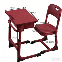 Ensemble de table et chaise d'école en métal de haute qualité, très demandé, pour les élèves en classe