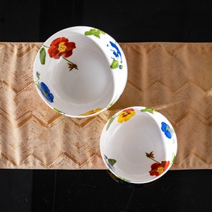 Juego de 2 Tazones para Ensalada de Porcelana Europea Ecológica de Lujo con Diseño de Plantas Bajo la Esmaltura, Vajilla para Bodas con Flores - Product Image 4
