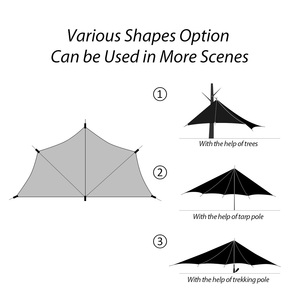 Lều Cắm Trại Ngoài Trời KingGear, Trọng Lượng Nhẹ, Chống Nước, Chống Mưa, Fly, Lều Bạt Cắm Trại - Product Image 3