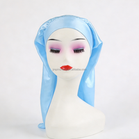 Bonnet de Douche en Satin Soyeux Confortable et Doux pour Femme avec Large Bande Élastique et Longue Queue, Nouvelle Collection, Vente Chaude, Utilisation Toutes Saisons, Extra