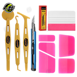 CLEZE Véhicule Film Emballage Outils <span class=keywords><strong>Kit</strong></span> Raclette Vinyle Couteau De Coupe Tubage Outil Feutre Plastique Raclette Ensemble OEM/ODM Pris En Charge - Product Image 2
