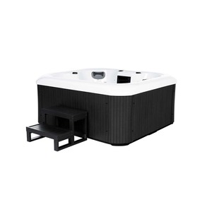 Jacuzzi Exterior para 4 Personas, Jacuzzi Independiente, con 24 Jets de Acero Inoxidable, 3 Arcos de <span class=keywords><strong>Cascada</strong></span>, Luces LED, Cubierta Térmica - Product Image 4