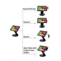 ZJ A1 Pantalla táctil Sistema POS Máquina Square PC POS Terminal Windows Base giratoria Anypay