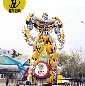 Personalizado grande ferro de aço inoxidável transformação er estátua robô de metal esculturas paisagem artesanato de metal da china