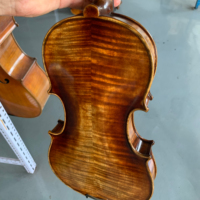 Violon 4/4 de style Guarneri, table en épicéa, fond en érable flammé, son agréable, vernis spiritueux, cordes en nylon, bon chevalet, vente en gros