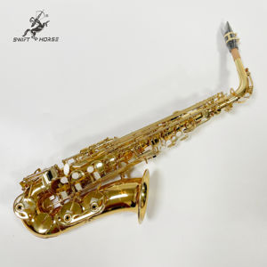 Saxofón Alto en Mi Bemol Lacado en Oro <span class=keywords><strong>de</strong></span> Fábrica China con Entrega Directa al Por Mayor OEM ODM con Estuche y Accesorios Instrumento Musical - Product Image 2