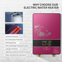 Chauffe-eau électrique instantané sans réservoir 220-240V 3500W avec affichage numérique mural pour salle de bain et douche, chauffage rapide