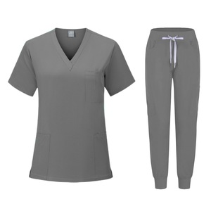Women Scrub Set Short Sleeve Knitted Moisture Wicking Hospital Uniforms For Medical Professionals - Product Image 2