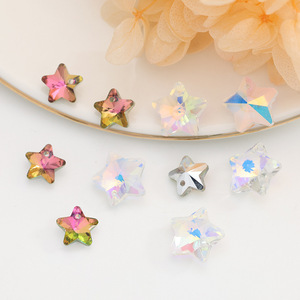 Pendentif étoile à facettes en acrylique irisé, scintillant, à cinq branches, pour la fabrication de bijoux <span class=keywords><strong>DIY</strong></span>, breloques pour boucles d'oreilles et bracelets, perles, accessoires de création. - Product Image 1