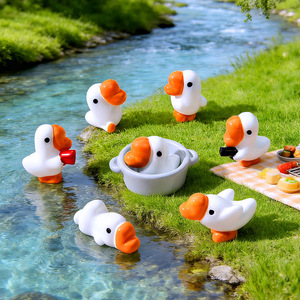 ตุ๊กตาห่านเรซิ่นสุดสร้างสรรค์สำหรับตกแต่งสวน ของตกแต่ง DIY ของเล่นสุ่มในถุง ของประดับจิ๋ว - Product Image 2