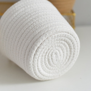 Woven Storage <b>Basket</b> Round Hanging Wall Mountable For Cosmetics Toys <b>Small</b> Household Use Blue Gray White Brown - Product Image 4