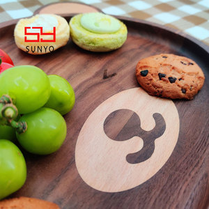 SUNYO Decoración para el Hogar, Bandejas Rectangulares de Madera para Servir Frutas y Verduras, Bandeja de Bambú, <span class=keywords><strong>Platos</strong></span> de Madera - Product Image 3