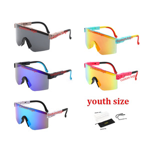 Lunettes de soleil tendance à la mode, grandes lunettes sans monture, pour jeunes filles et garçons, lunettes de soleil pour enfants avec logo - Product Image 3