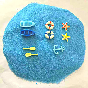 Petit bateau avec rames et bouées de sauvetage, ornements décoratifs en plastique pour paysage marin, fournitures artisanales DIY - Product Image 3