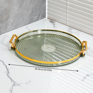 Plateau de rangement en plastique <span class=keywords><strong>jetable</strong></span> moderne à bords dorés pour tasses à eau et tasses à thé, usage domestique et commercial, salon de beauté - Product Image 6