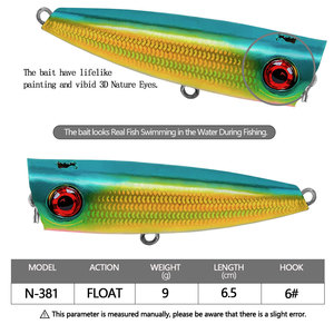 Leurre artificiel flottant en acier inoxydable pour lancer à longue distance, leurre réaliste pour la pêche au popper - Product Image 2