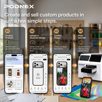 PodNEX A3 DX7 Printer Flatbed All-In-One Otomatis Baru dengan Tinta UV CMYK 2400 DPI Kontrol Android untuk Casing Ponsel/AirPods PVC Kecil