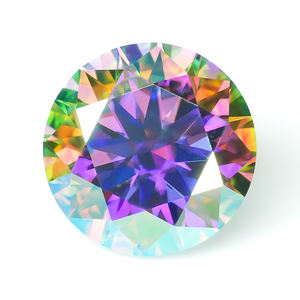 Goldleaf Wholesale - Piedra de Moissanita Suelta de Corte Redondo de 1.0CT, Color Azul Verde, para Joyería - Product Image 3