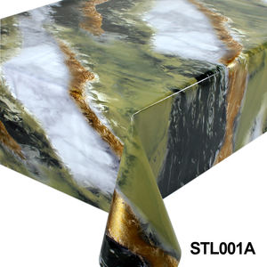 Wholesale Waterproof Luxury Dining <strong>Table</strong> <strong>Cloth</strong> Wedding Party Fabric Backing Gold Pvc <strong>Table</strong> <strong>Cloth</strong> - Product Image 2