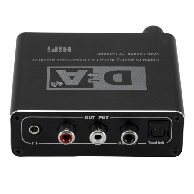 Digital to Analog Audio Converter Headphone Amplifier Decoder with Toslink Coaxial