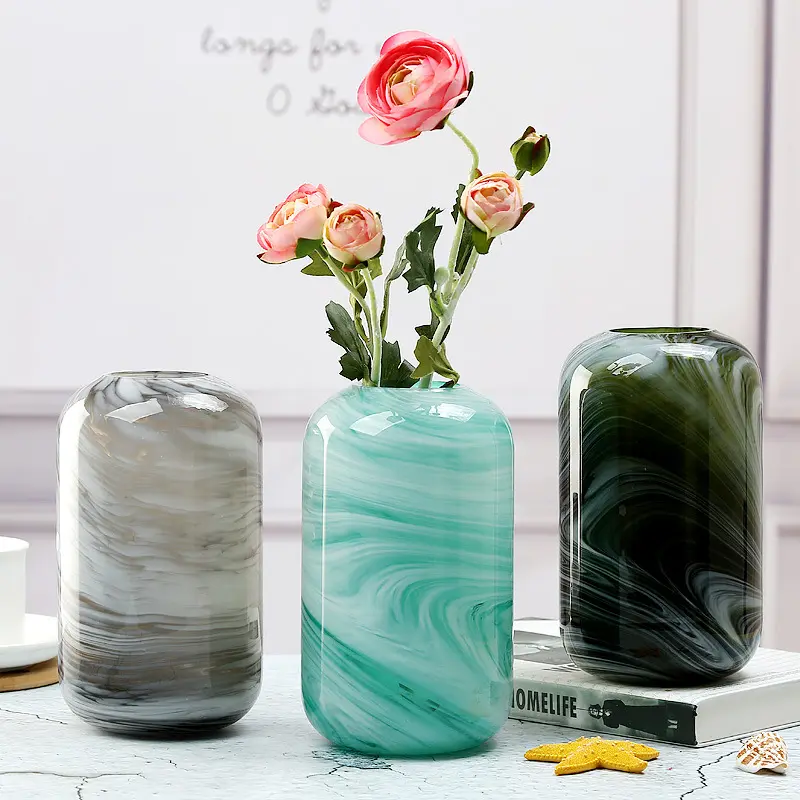 Creative Modern Glass Vases for Decorating Flowers Luxury Decorative Glass Flower Vase for Home Decor Customized Logo