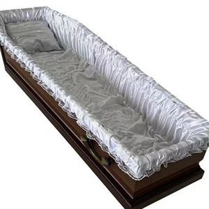 Rivestimento per Bara con Pizzo, Accessori <span class=keywords><strong>Funebri</strong></span>, Decorazione per Bara Europea, Copriletto con Cuscino, Set Interni in Raso per Bara - Product Image 3