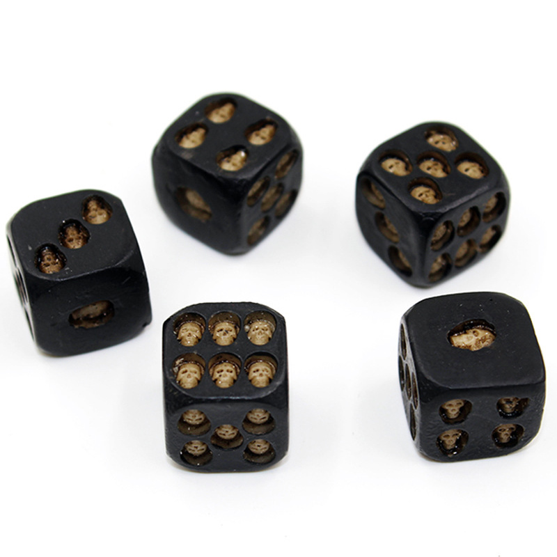 D6 18*18mm Resin Skull Dice Cool Board Game DND TRPG Accessories Gambling Supplies Metal Round Corner Skull Dice Wholesale