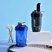 Bouteille shaker protéinée 500 ml en PC, tasse de sport et fitness, mélangeur de milkshake anti-fuite, bouteille d'eau pour étudiants et salle de sport, design moderne et simple
