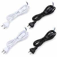 Cordon d'alimentation pour lampe de 1,8 m avec prise US EU, interrupteur marche/arrêt intégré 303, support de lampe en plastique E14 E27, câble pour lampe de table/bureau, noir/blanc