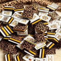 Jeu de Mahjong américain 4 joueurs à motif animalier de 160 pièces, en acrylique multicouche avec dos imprimé léopard, personnalisable pour la maison